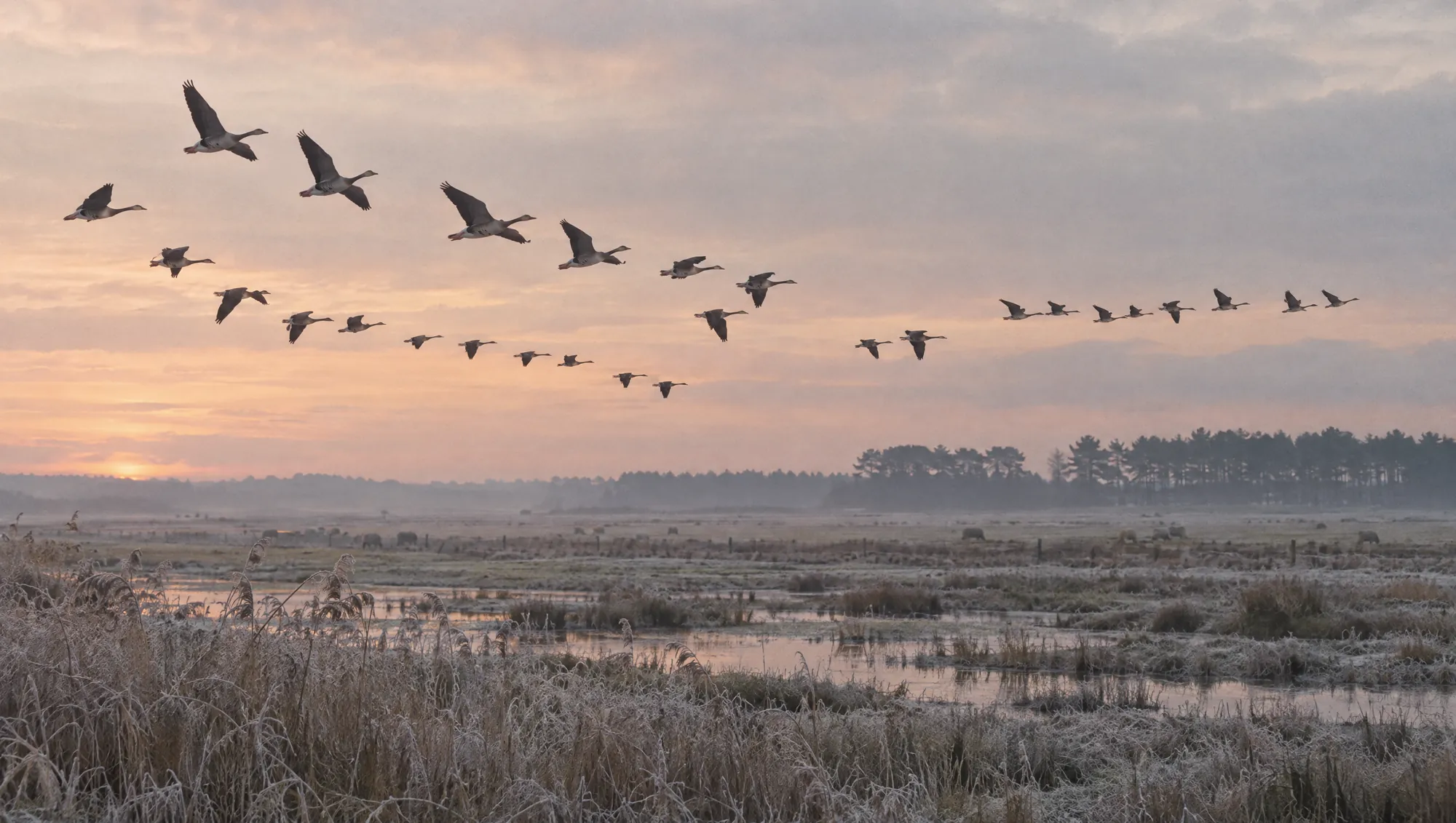 Pink-footed geese at dawn