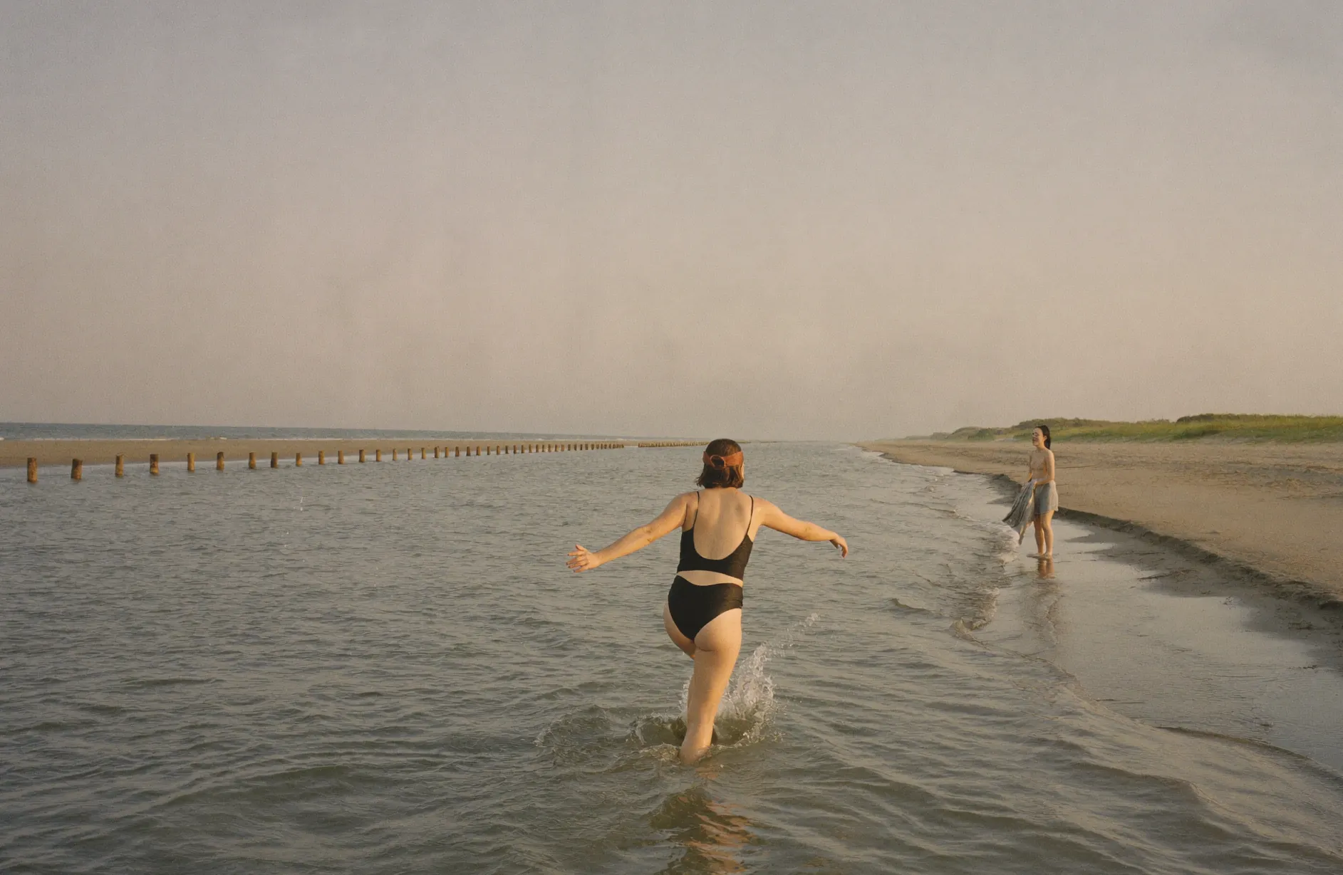 A cold sea swim